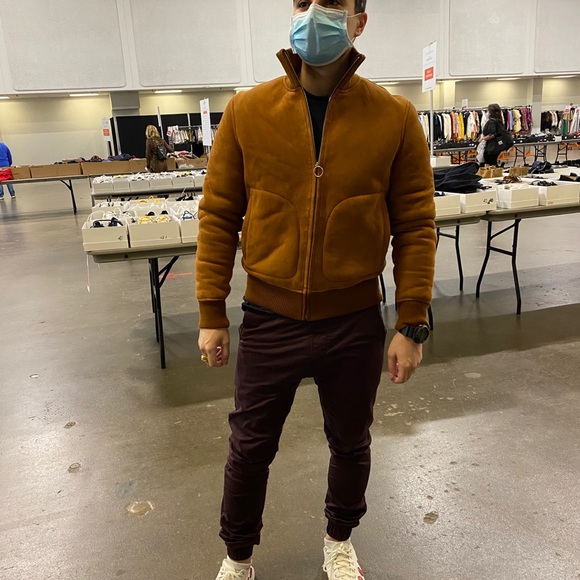 Sandro Shearling Bomber Jacket - Picture 1 of 5